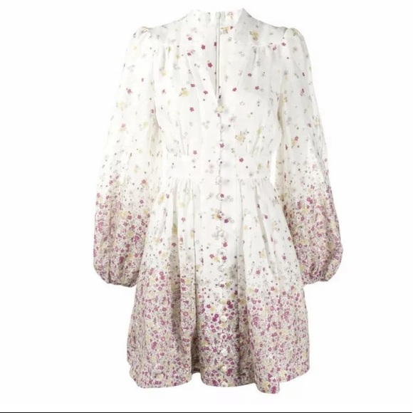 NWT Zimmermann Carnaby Floral Linen Mini Dress - Picture 3 of 9
